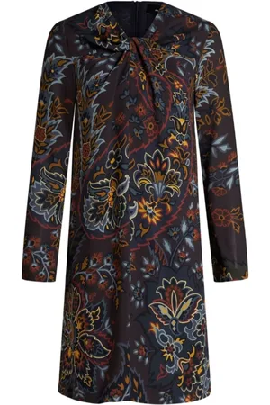 Etro Kjole, Dame, Flerfarvet, M, Elegant Sort Kjole