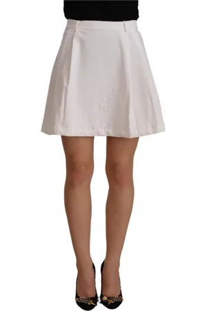 ERMANNO SCERVINO Nederdel, Dame, Hvid, 2XS, Bomuld, Chic High-Waisted A-Line Mini Skirt