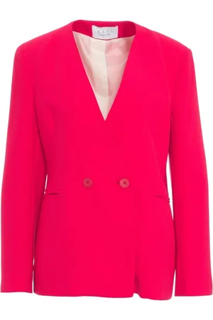 Kaos Jakke, Dame, Rød, XS, Uld, Rød Dobbelt Brystet Blazer V-Hals