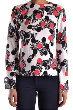 Msgm Top, Dame, Hvid, L, Langærmet geometrisk top