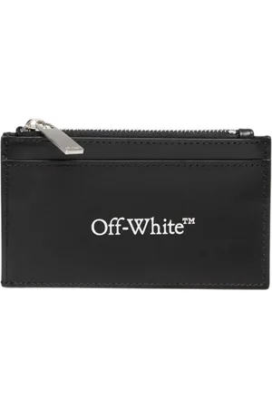 OFF-WHITE Tilbehør, Herre, Sort, ONE SIZE, Læder, Bookish Kort Holder med Lynlås