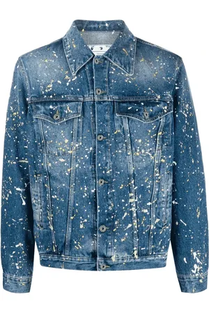 OFF-WHITE Jakke, Herre, Blå, L, Denim, Denimjakke