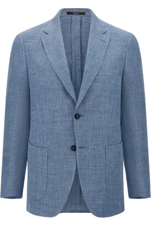 Boggi Milano Jakke, Herre, Blå, 2XL, Uld, Linned og uldjakke