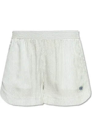Stella McCartney Shorts, Dame, Hvid, 2XS, Stribede Silkeshorts