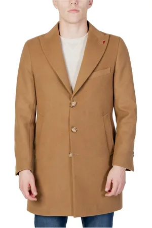 MULISH Frakke, Herre, , XL, Polyester, V-Neck Button Coat med Reverskrave