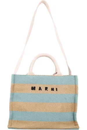Marni Taske, Dame, Flerfarvet, ONE SIZE, Bomuld, Stribet Mønster Tote Taske med Håndtag