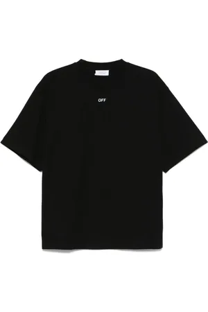OFF-WHITE Top, Herre, Sort, S, Bomuld, Logo Print Crew Neck T-shirt