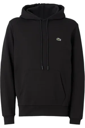 Lacoste Sweathshirts & Hoodies, Herre, Sort, S, Bomuld, bomulds hættetrøje med kængurulomme