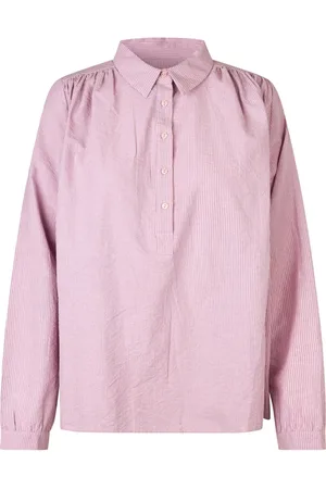 Lollys Laundry Bluser & Skjorter, Dame, Lyserød, M, Bomuld, Lyserød Skjorte med Lange Ærmer