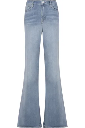 Frame Jeans, Dame, Blå, W23, Bomuld, Højtaljede jeans med udsving og kontrastsyning