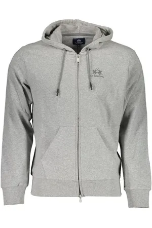 La Martina Sweathshirts & Hoodies, Herre, Grå, 3XL, Bomuld, Zip-throughs