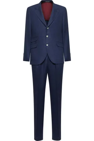 Brunello Cucinelli Jakkesæt, Herre, Blå, M, Uld, Single-Breasted Suit Set