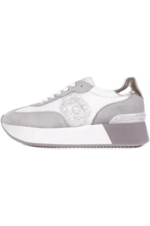 Liu Jo Sko, Dame, Hvid, 36 EU, Sporty Logo Sneakers Ruskind Gummisål