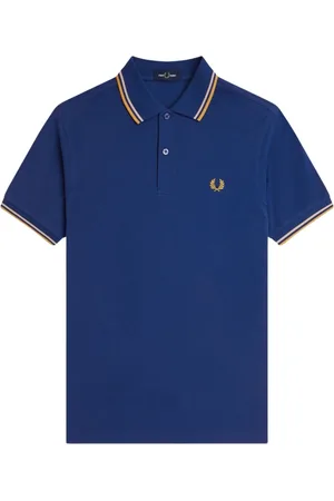 Fred Perry Top, Herre, Blå, S, Bomuld, Blå Polo Med Dobbelt Stribe