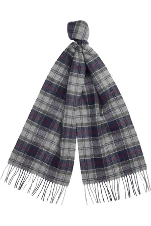 Barbour Tilbehør, Dame, Grå, ONE SIZE, Uld, Tartan Uld Tørklæde Frynser Klassisk Look
