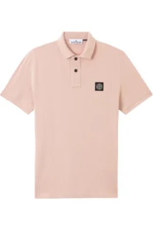 Stone Island Top, Herre, Lyserød, M, Bomuld, Kortærmet Polo Skjorte