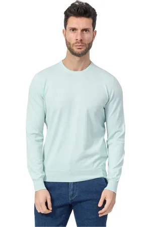 Gran Sasso Strik, Herre, Grøn, L, Bomuld, Grøn Sweater Modepasform