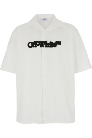 OFF-WHITE Skjorte, Herre, Hvid, L, Bomuld, Hvid Logo T-shirt