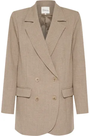 My Essential Wardrobe Jakke, Dame, , 3XL, Boxy Blazer Sepia Tint Melange