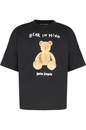 Palm Angels Top, Herre, Sort, L, Bomuld, Ribbet krave bomuld rundhals T-shirt
