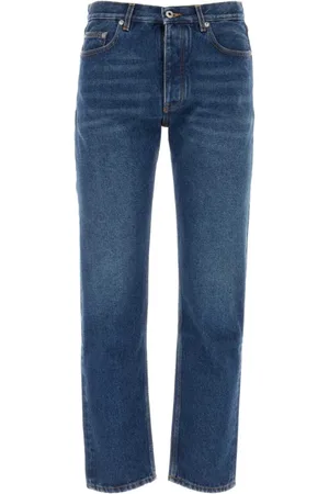 OFF-WHITE Jeans, Herre, Blå, W30, Bomuld, Logo Patch Straight Leg Jeans