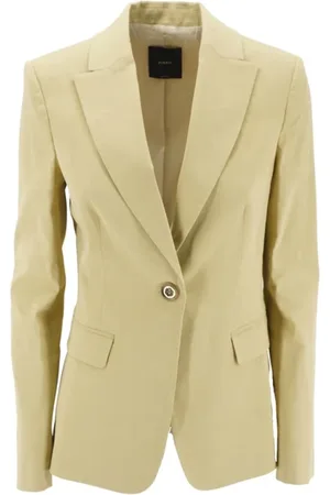 Pinko Jakke, Dame, Gul, L, Linned, Gul Linned Blazer Jakke