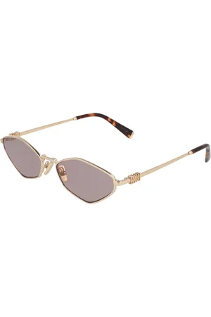 Miu Miu Tilbehør, unisex, Gul, 56 MM, Irregulær Metalstel Solbriller