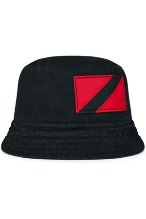 OFF-WHITE Tilbehør, Herre, Sort, ONE SIZE, Bomuld, Bebey Bucket Hat Logo
