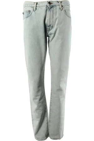OFF-WHITE Jeans, Herre, Blå, W31, Bomuld, Slim Jeans med enkelt pil