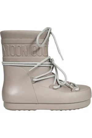 Moon Boot Sko, Dame, Grå, 37 EU, Uld, Prægede gummiregnstøvler