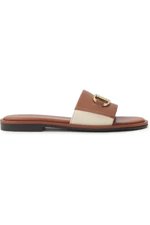 Kazar Sko, Dame, Brun, 39 EU, Uld, Flade brune og beige flip-flops