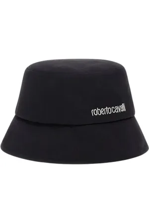Roberto Cavalli Tilbehør, Dame, Sort, ONE SIZE, Bomuld, Logo Spandehat