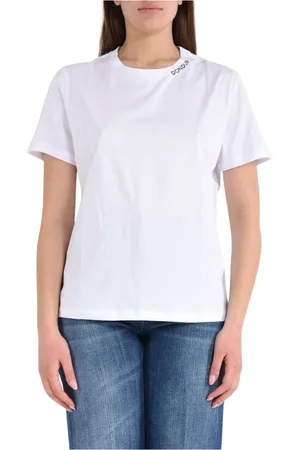 Dondup Top, Dame, Hvid, M, Bomuld, Bomuld Jersey Crew Neck T-shirt