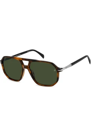 DB EYEWEAR BY DAVID BECKHAM Tilbehør, Herre, Brun, 59 MM, Vintage Firkantede Solbriller Brun Skildpaddeskjold