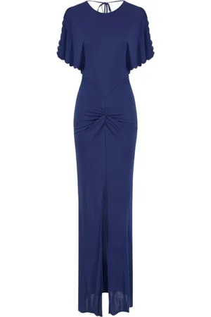 Elisabetta Franchi Kjole, Dame, Blå, M, Uld, Stilfuld 100%vi Kjole