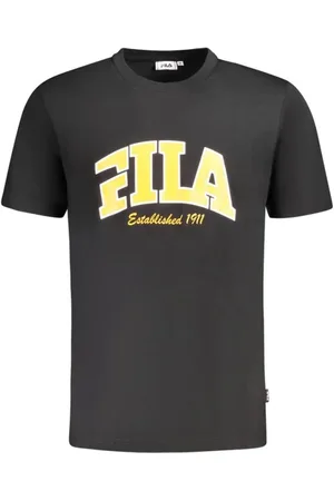 Fila Top, Herre, Sort, M, Bomuld, Grafisk Logo T-shirt Crew Neck