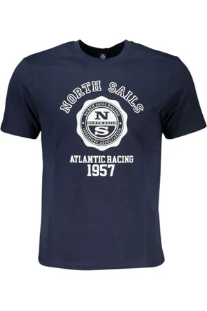 North Sails Top, Herre, Blå, 2XL, Tryk Logo Rund Hals T-Shirt