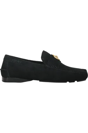 VERSACE Sko, Herre, Sort, 42 EU, Medusa Detalje Ruskind Loafers