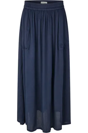 Lollys Laundry Nederdel, Dame, Blå, M, Elegant Maxi Nederdel i Mørkeblå