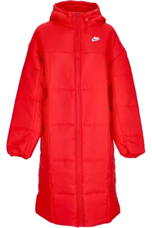 Nike Frakke, Dame, Rød, XS, Uld, Lang Dunjakke Parka