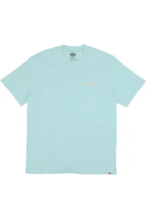 Dickies Top, Herre, Blå, XL, Bomuld, Pastel Turkis Herre Tee