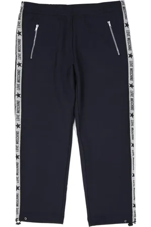 Moschino Bukser, Herre, Blå, L, Uld, Logo Sweatpants med sidelogo-bånd