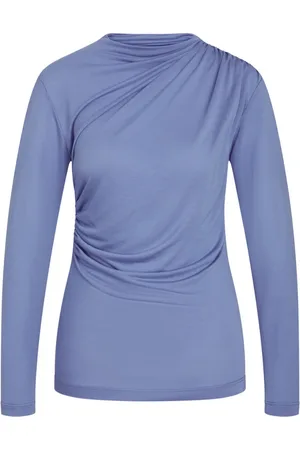 Bruuns Bazaar Top, Dame, Blå, XL, Blouse med draperinger Granada Sky