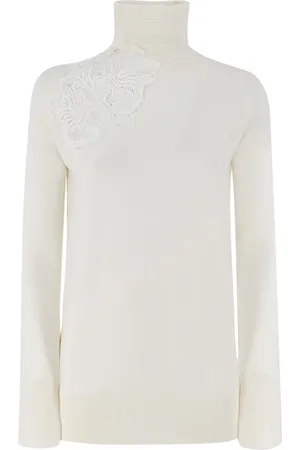 ERMANNO SCERVINO Strik, Dame, , M, Floral Lace Turtleneck Jumper