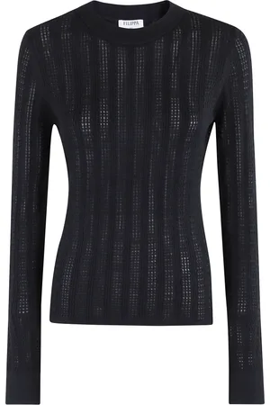 Filippa K Top, Dame, Sort, S, Bomuld, Sort Blonde Strik Top Langærmet
