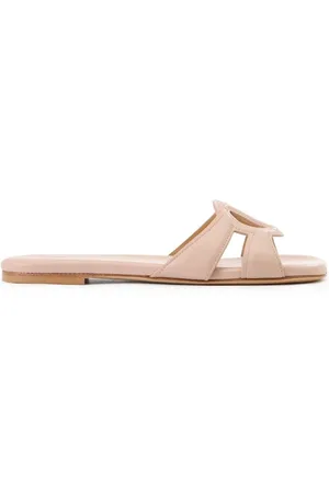 Iceberg Sko, Dame, Lyserød, 39 EU, Læder, Blush læder lave sandaler med monogramrem