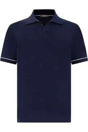 Boggi Milano Strik, Herre, Blå, XL, Bomuld, Bomuld Crêpe Strikket Polo Skjorte