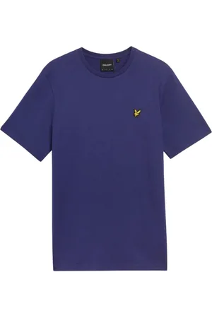 Lyle & Scott Top, Herre, Blå, XL, Bomuld, Blåt Trykt T-shirt til Mænd