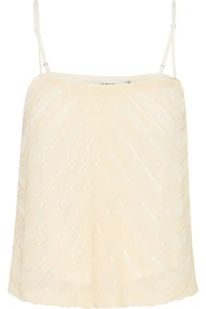 Gestuz Top, Dame, , L, Uld, Gul Paillet Top Bluse