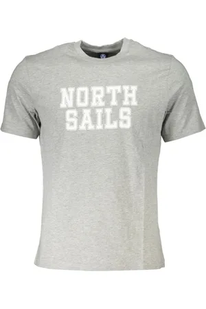 North Sails Top, Herre, Grå, 2XL, Bomuld, Grå Bomuld Tryk Logo T-Shirt